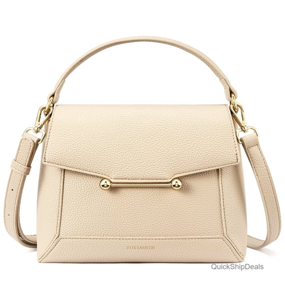 Small Vegan Leather Crossbody Bag with Top Handle Adjustable Strap